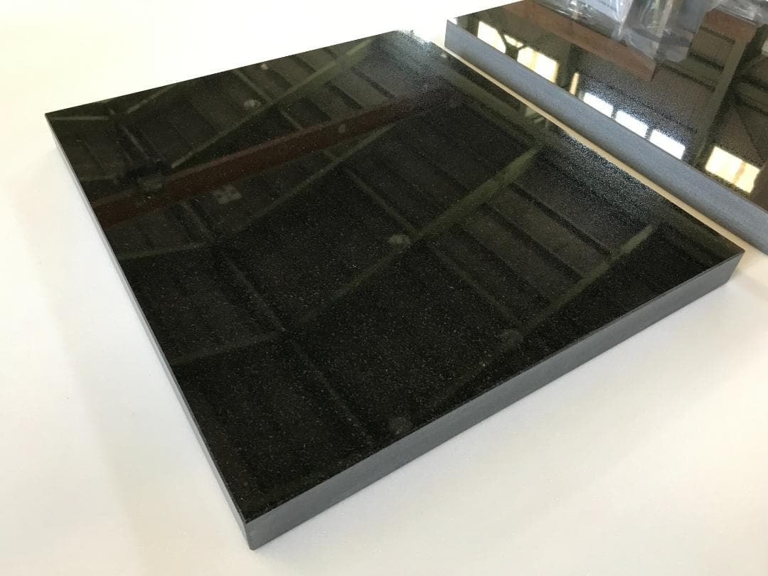 天然黒御影石 山西黒 オーディオボード●350×275×25● 2枚　ペア