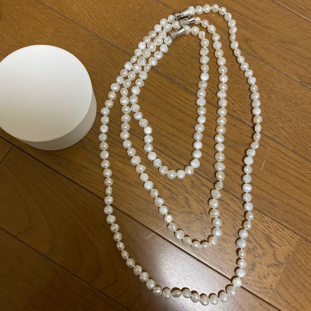 カジャビジュー　パールネックレス　3連　マグネット式　kaja bijoux