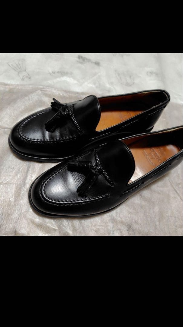 ブラック タッセルローファー レザー