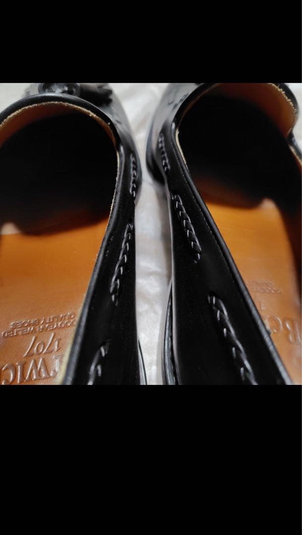 ブラック タッセルローファー レザー