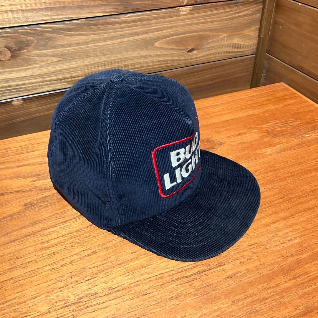 bud light コーデュロイ ネイビー　トラッカーキャップ　帽子　ハット