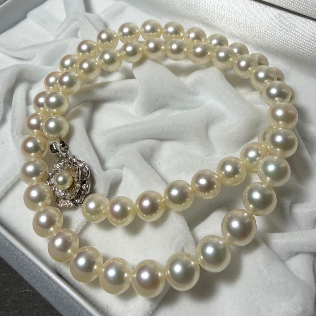 ◆テリ艷やか◆あこや真珠◆パール ネックレス アコヤ真珠 シルバー金具 42cm