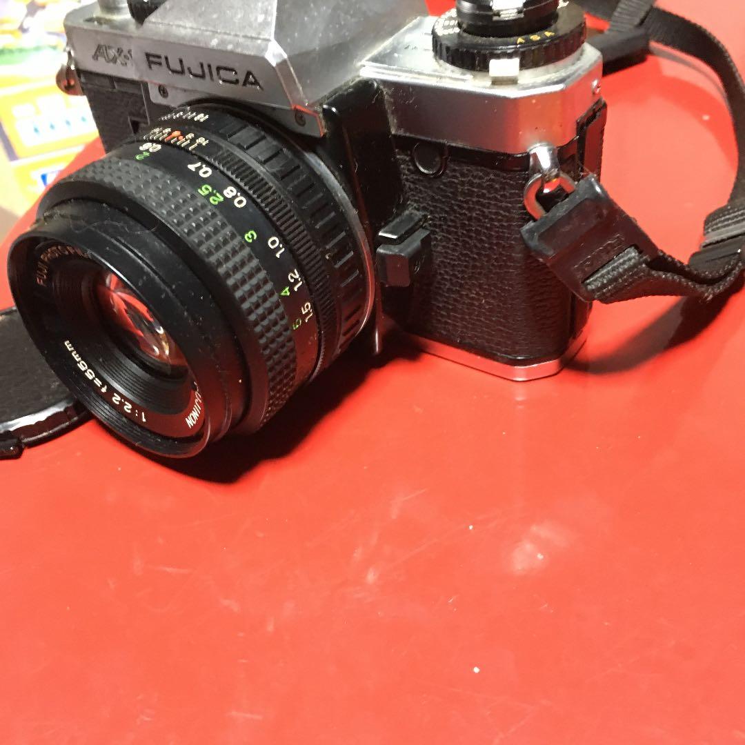 FUJICA AX-1  フィルムカメラ ケース付ストロボ付