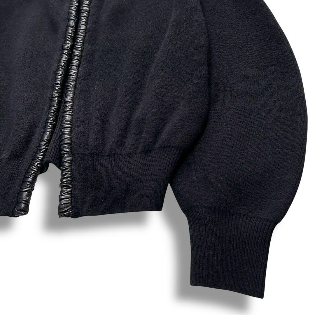 アレキサンダーワン ニット レザー ジャケット 切替 ボリュームスリーブ