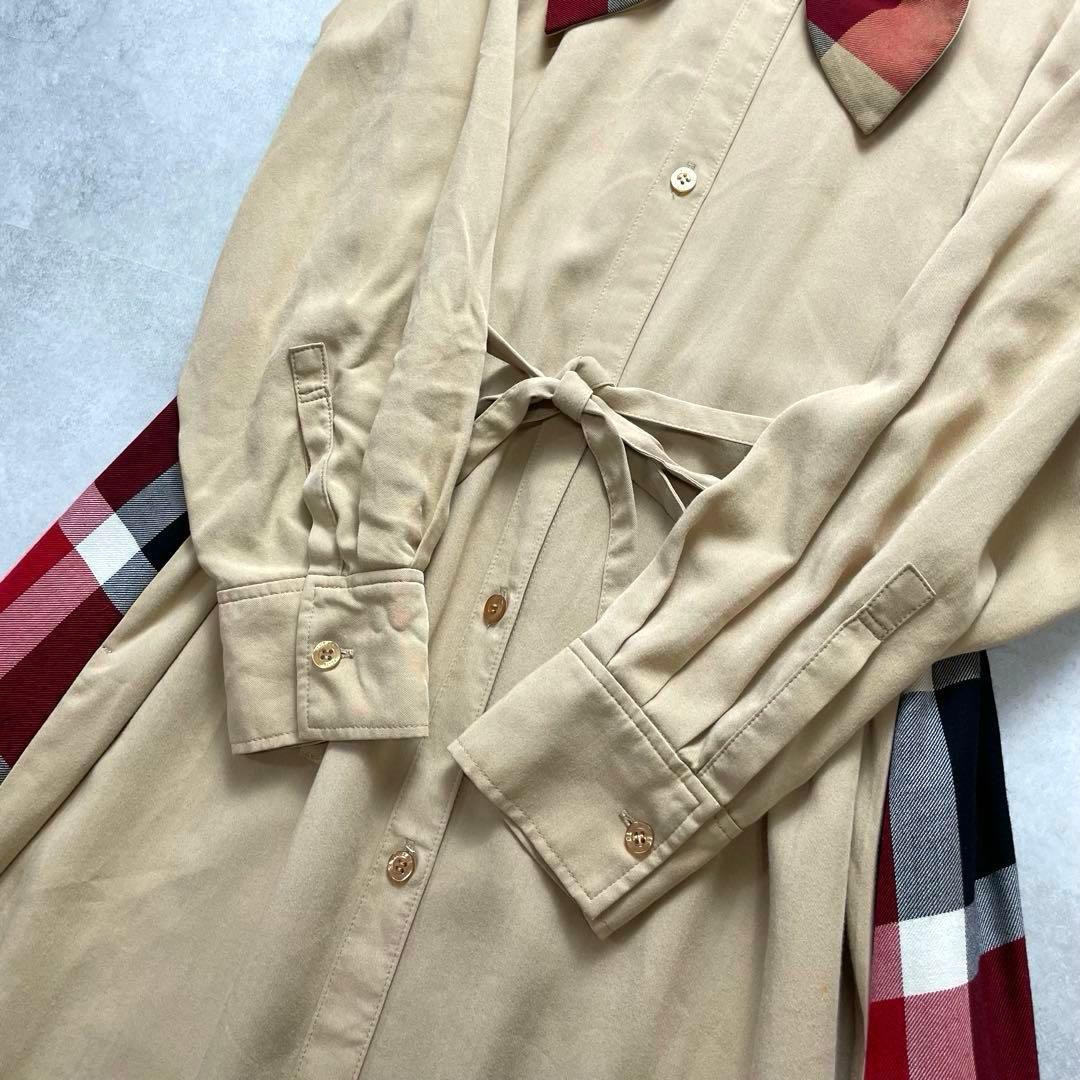 お洒落✨ブルーレーベルクレストブリッジ ロングワンピース チェック 赤 リボン