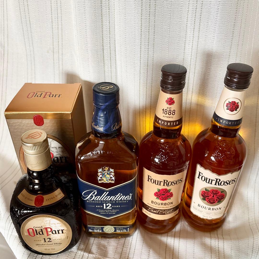 バランタイン12年Old Parr12年フォアローゼズウイスキー4本
