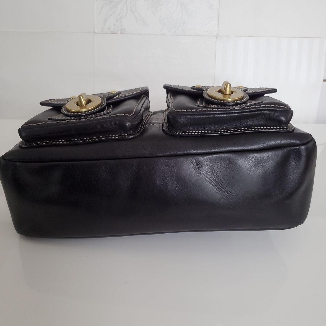 美品　COACH コーチ　ショルダーバッグ　トートバッグ　レザー　黒　レディース