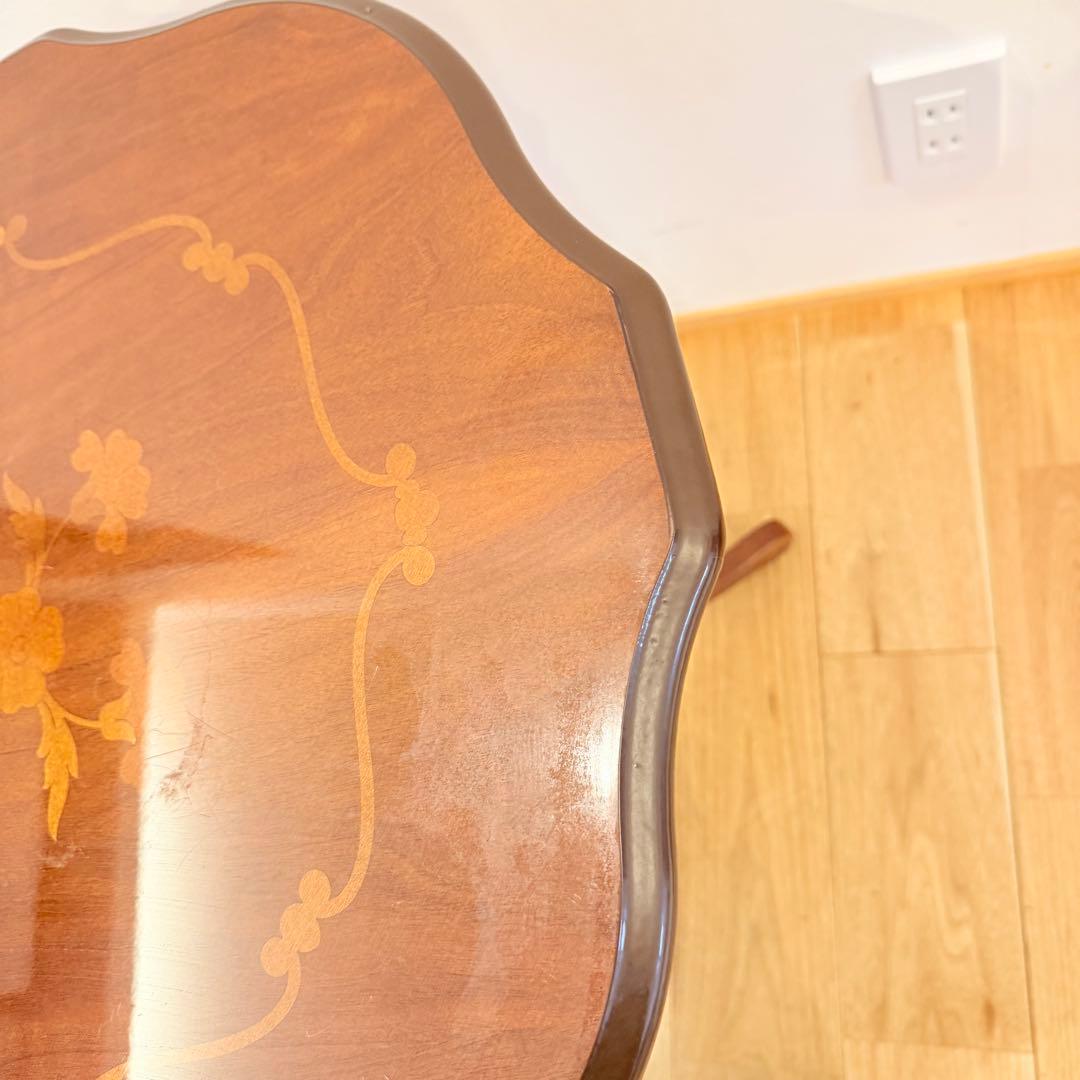 イタリア製 象嵌 猫脚 サイドテーブル コーヒーテーブル 家具 机 アンティーク