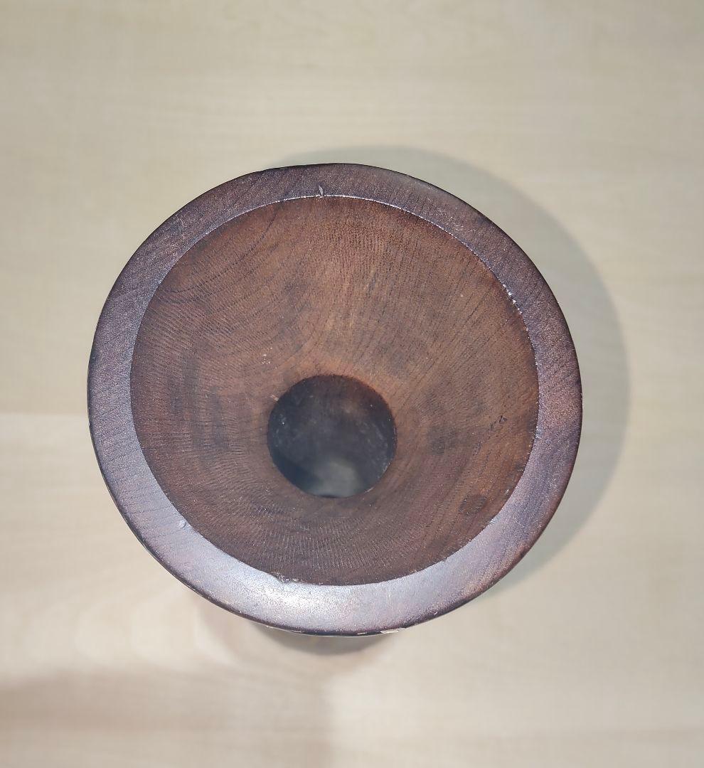 小鼓の胴 宝珠と幣の図柄 鉋目あり