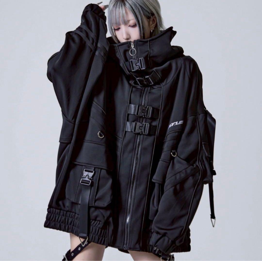 ほぼ未使用✨REFLEM レフレム サイバー切替ハイネックジャージパーカー