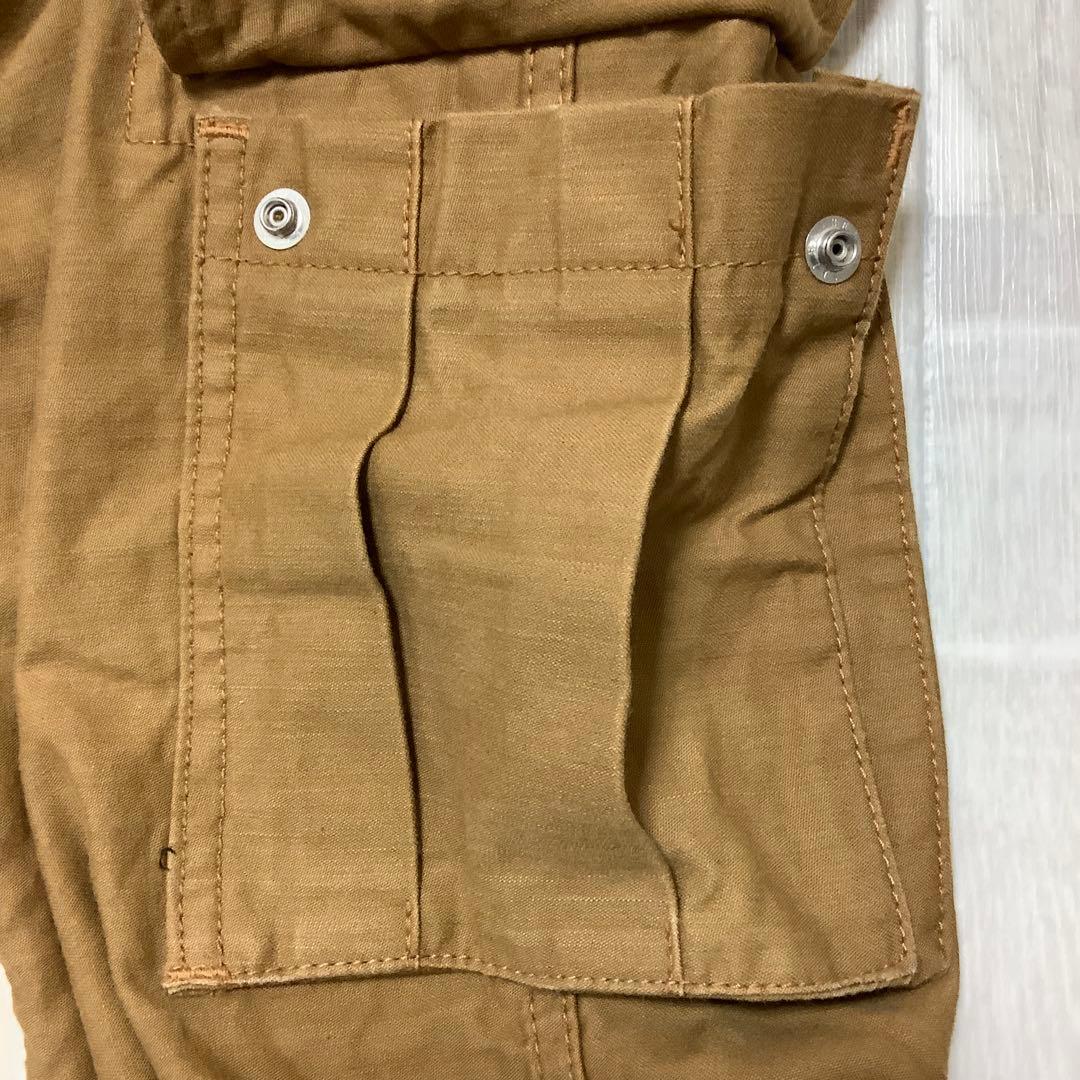 【桃太郎ジーンズ】藍布屋時代のオールド桃太郎 茶色 カーゴパンツ W30 希少品