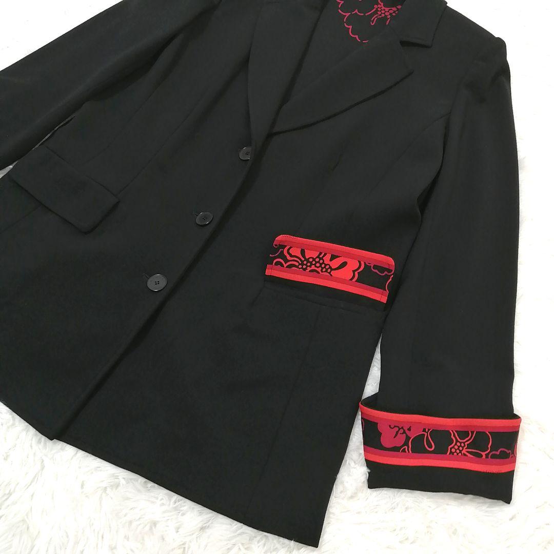 極美品✨ レオナール　ジャケット　トリム　44　大きいサイズ　裏地総柄　上品