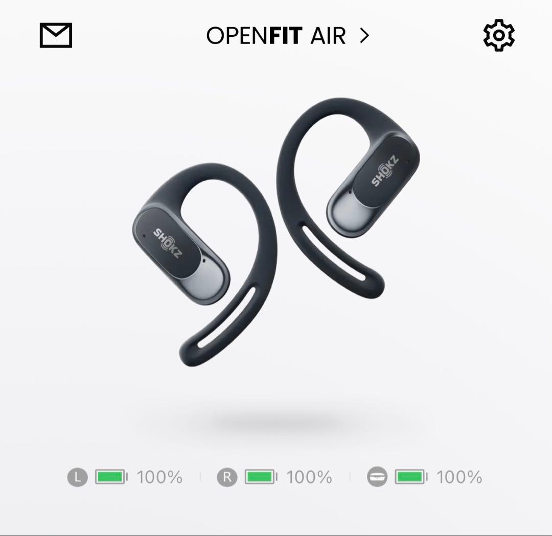 【美品】shokz OPENFIT AIR ブラック　シリコンケース付き