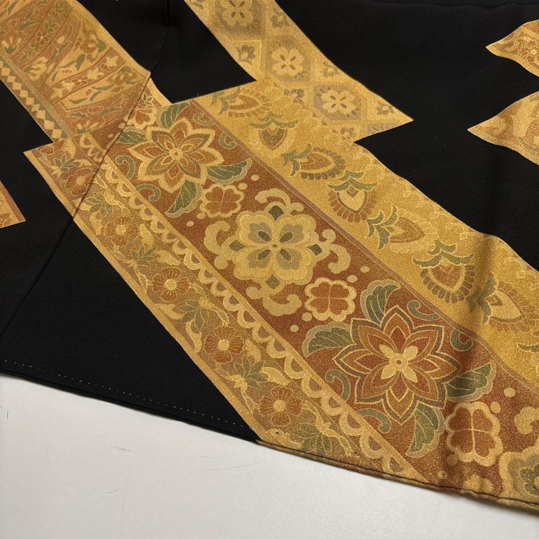 K*o様 豪華 黒留袖 金彩 一部刺繍 鳥 比翼仕立 正絹 広衿 袷 着物 AK