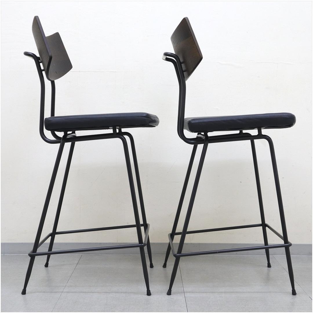 A1 スクエアルーツ SOLI カウンター チェア 椅子 オーク 革 スツール