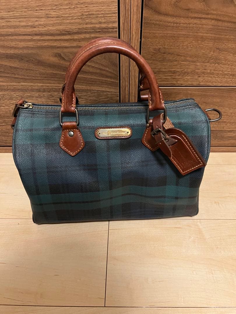 Ralph Lauren チェック柄 ミニボストンバッグ ポーチセット