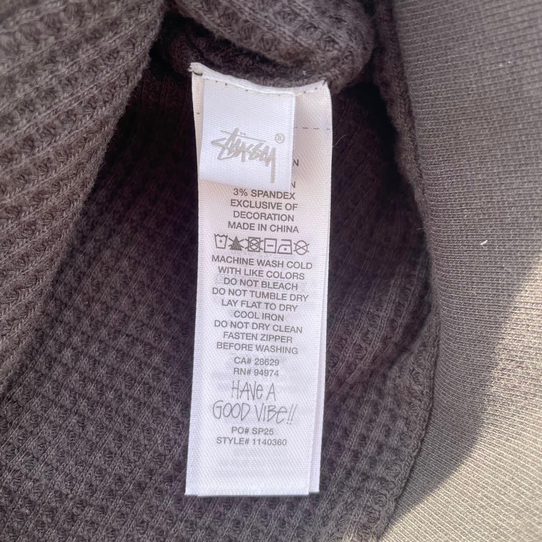 トップス stussy double layer waffle zip hoodie