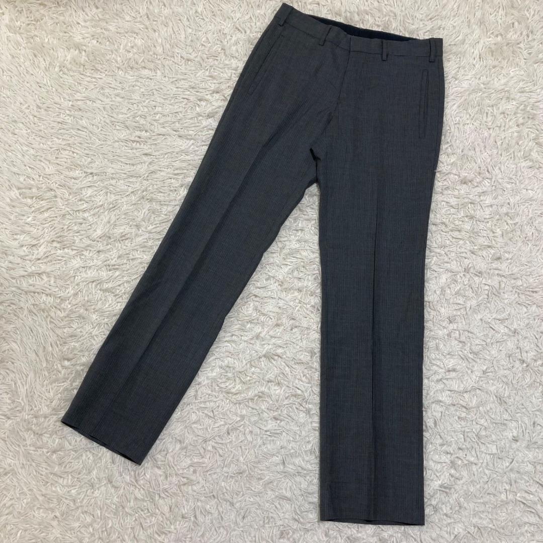 13272✨プラダ スーツ セットアップ ウール100% グレーストライプ 44