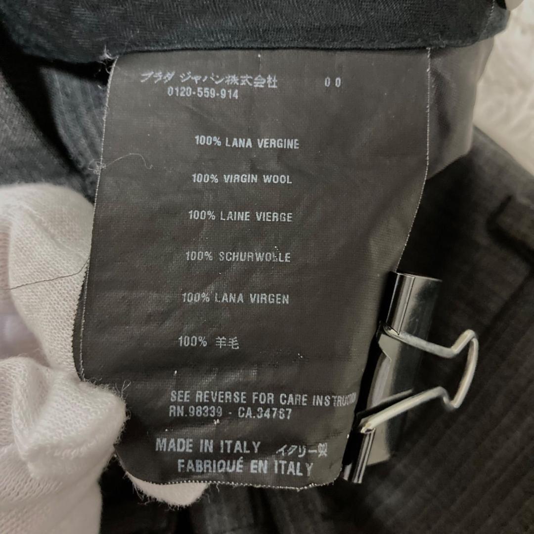13272✨プラダ スーツ セットアップ ウール100% グレーストライプ 44