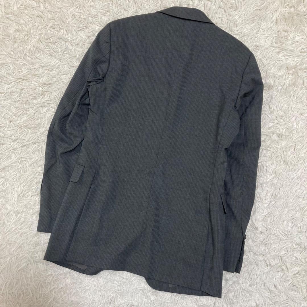13272✨プラダ スーツ セットアップ ウール100% グレーストライプ 44