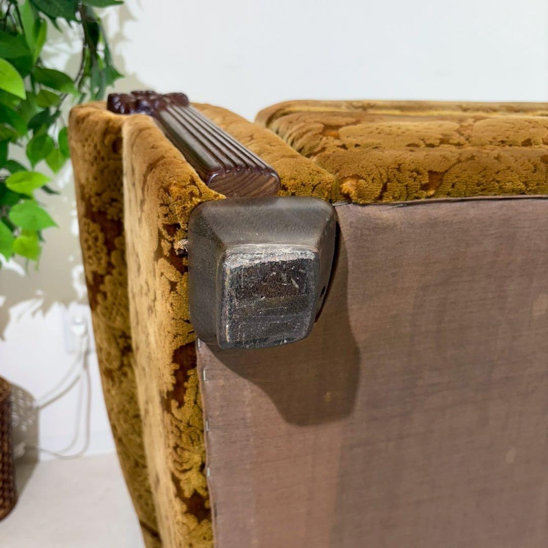 昭和レトロ 1人掛け ソファー　ダマスク柄 花柄 アームチェア アンティーク