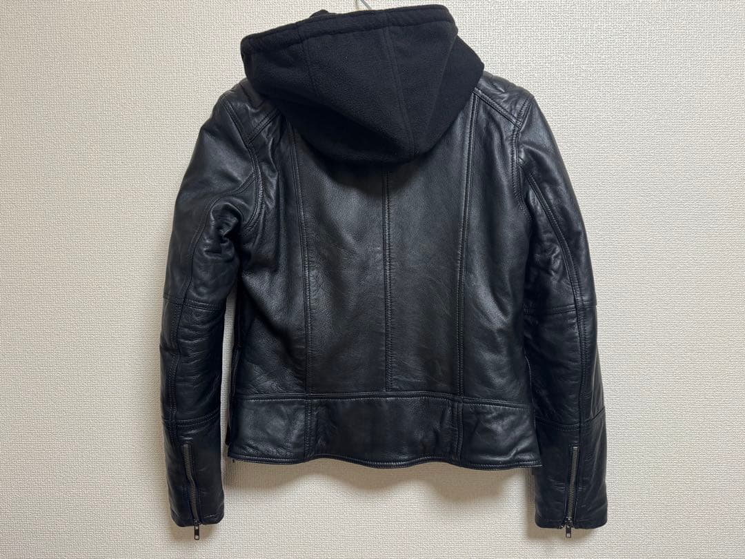 DEGNER デグナーシングルライダースジャケットフーディジャケット　2way