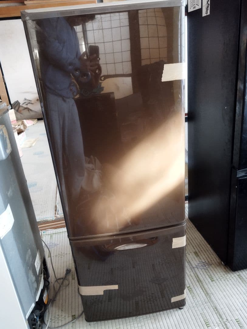 ブラウン 2ドア冷蔵庫