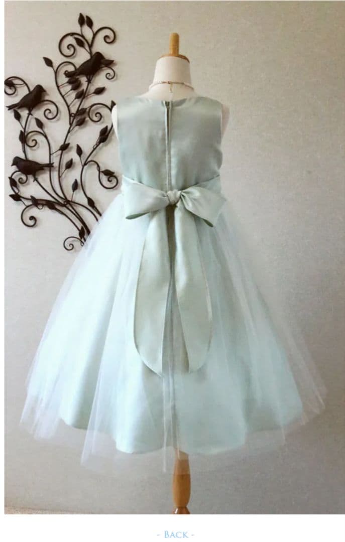 【青い鳥】子供ドレス 140cm　セージ