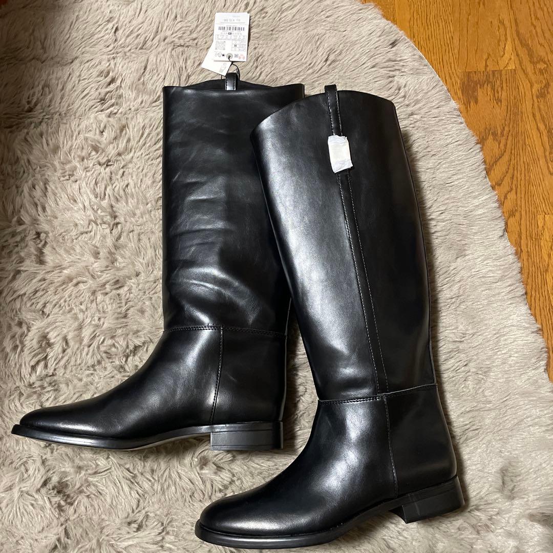 今期新品未使用　zara乗馬風ロングブーツ
