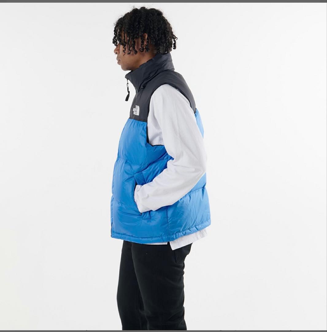 ノースフェイス ダウンベスト アウター レトロ ヌプシ 黒 青 Mサイズ