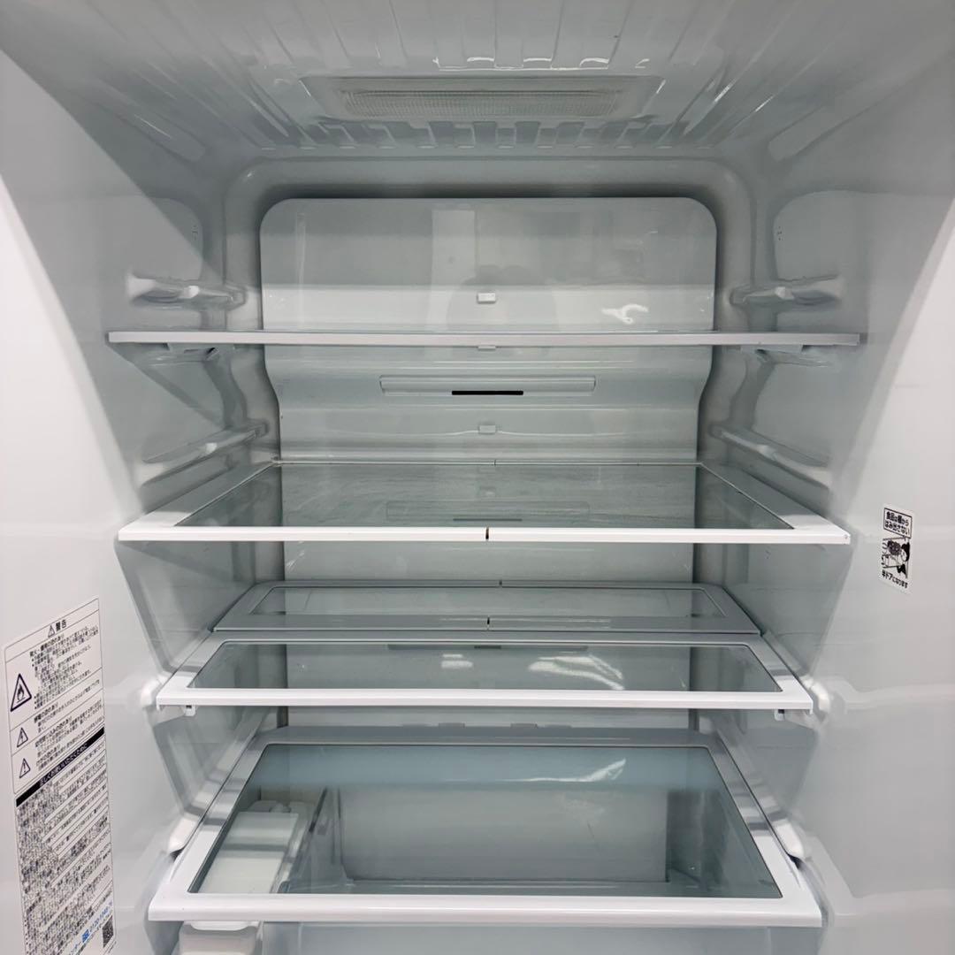 670 東芝大型冷蔵庫　400L強　小型　右開き　ガラスパネル　5ドア　ホワイト