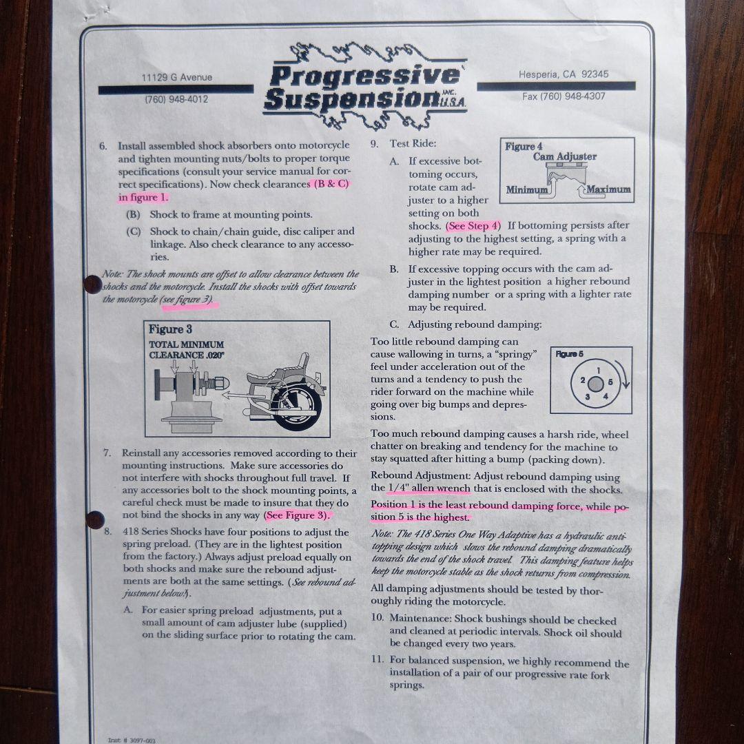 プログレッシブ サスペンション SR400 ZL750/900他