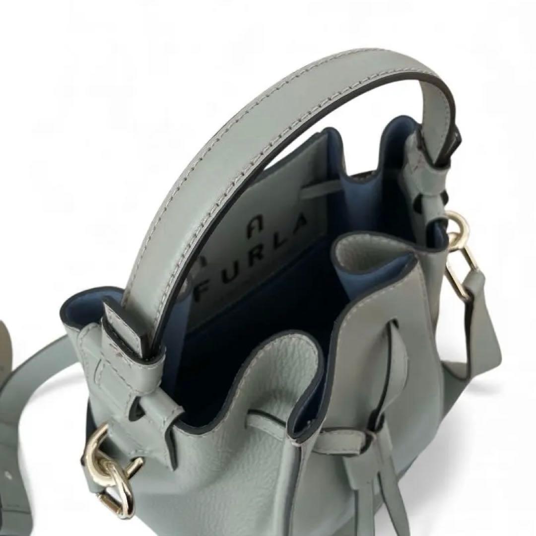 美品　FURLA フルラ　ミアステラ　ハンドバッグ　ショルダーバッグ　グレー