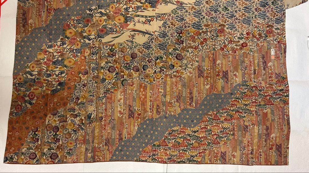 【袷】西岡都巳二 紅型 訪問着12084