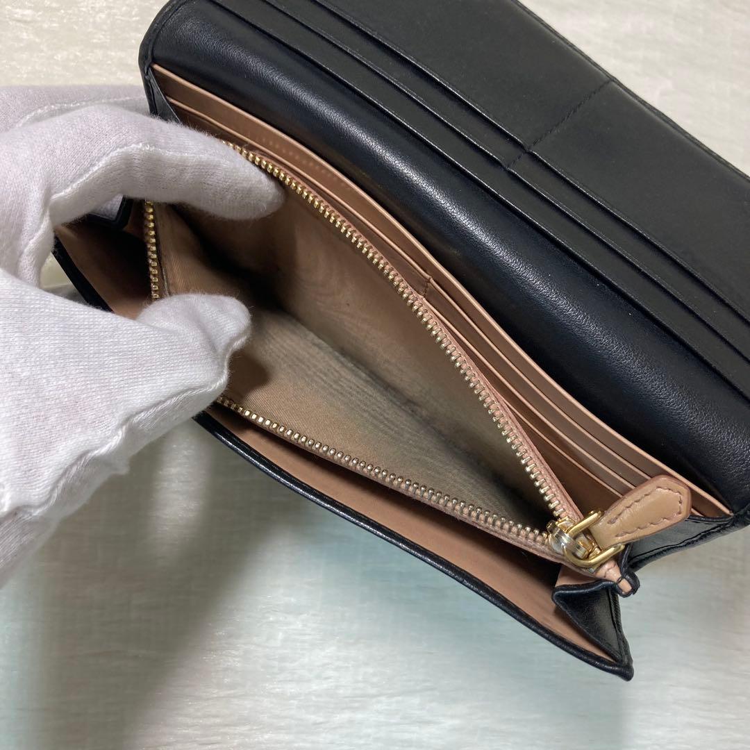 本日限定　美品　PRADA プラダ　二つ折り　財布　長財布　付属品　黒　バイカラ