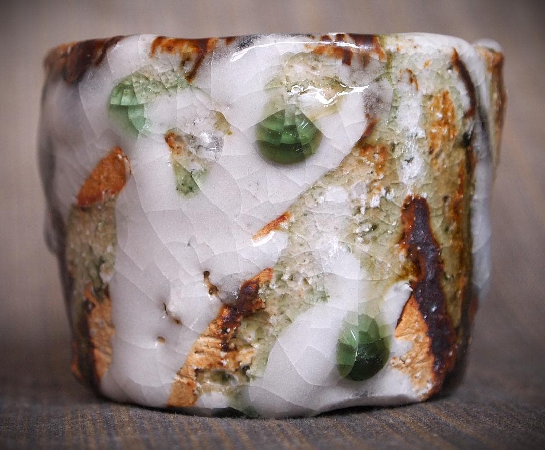 個展作品★村越琢磨【師：梅原武平】志野織部酒器B★ビードロ