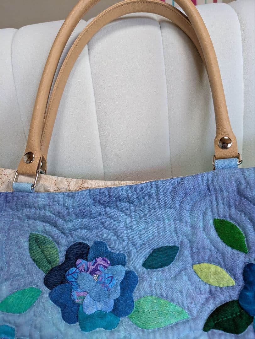 ★ハワイアンキルト薔薇いっぱいの ビッグトートバッグ