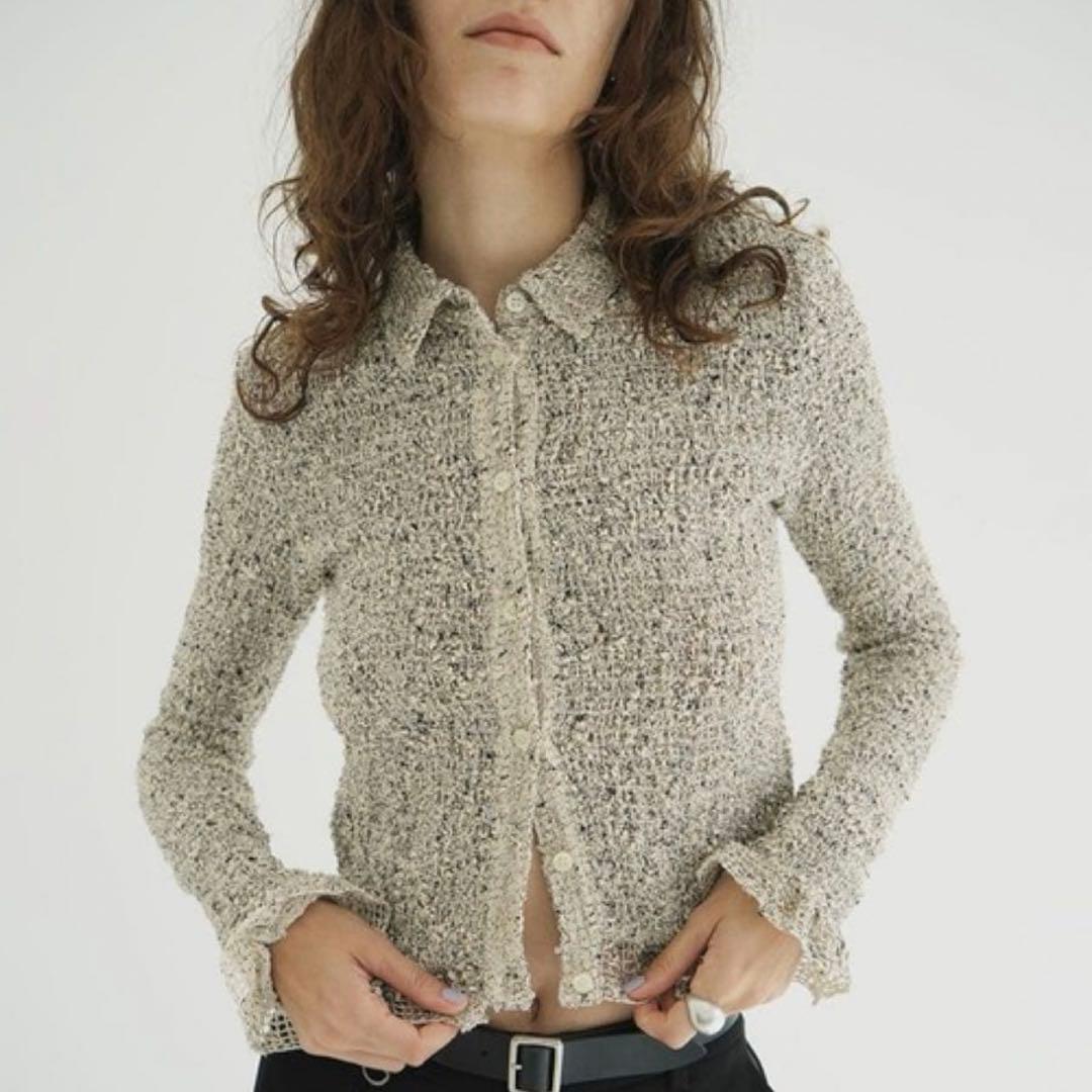 CLANE MIX MESH GATHER SHIRT 正規品