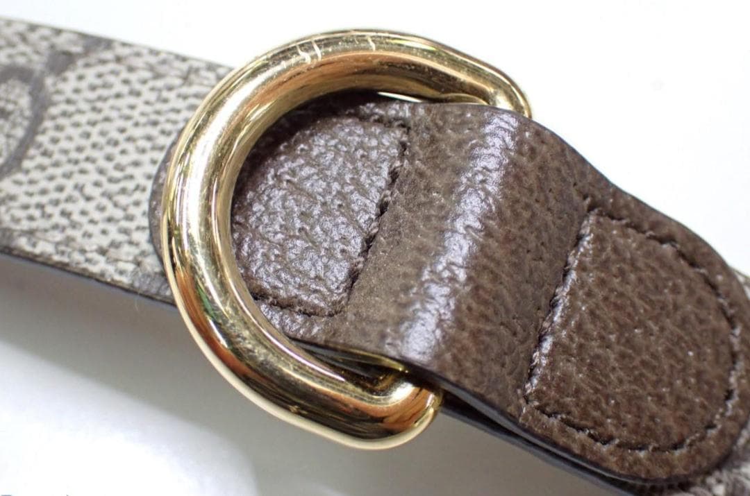 M*g様 Gucciグッチ GGスプリーム　中・大型犬用首輪　キャンバス×革 ブ