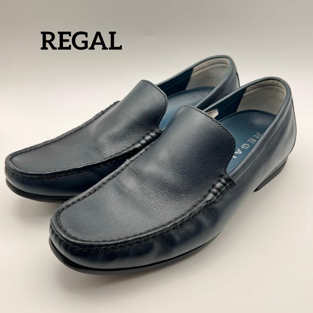 REGAL レザーローファー ネイビー 26 NC71 56HR