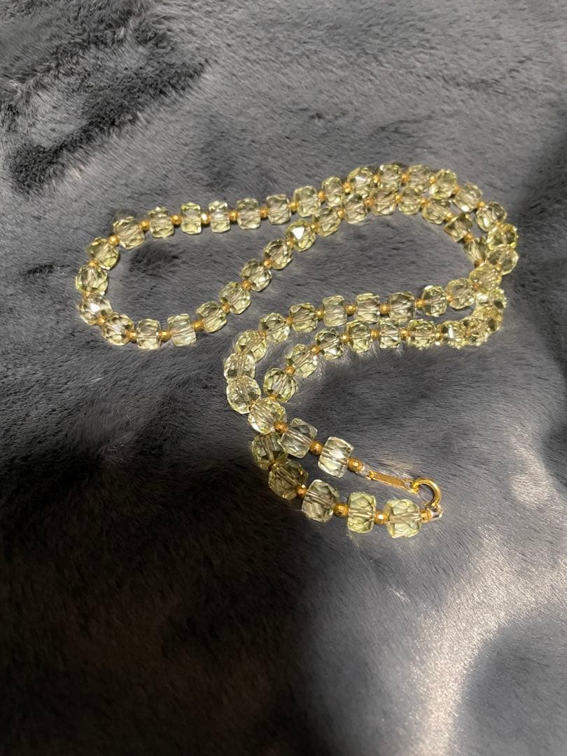 レモンクォーツキラキラネックレスK18