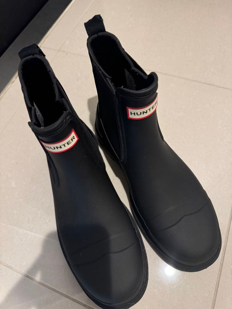 HUNTER 黒 レインシューズ チェルシーブーツ