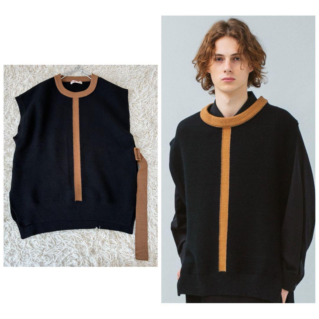 CULLNI クルニ アシンメトリーニットベスト ブラック ウール