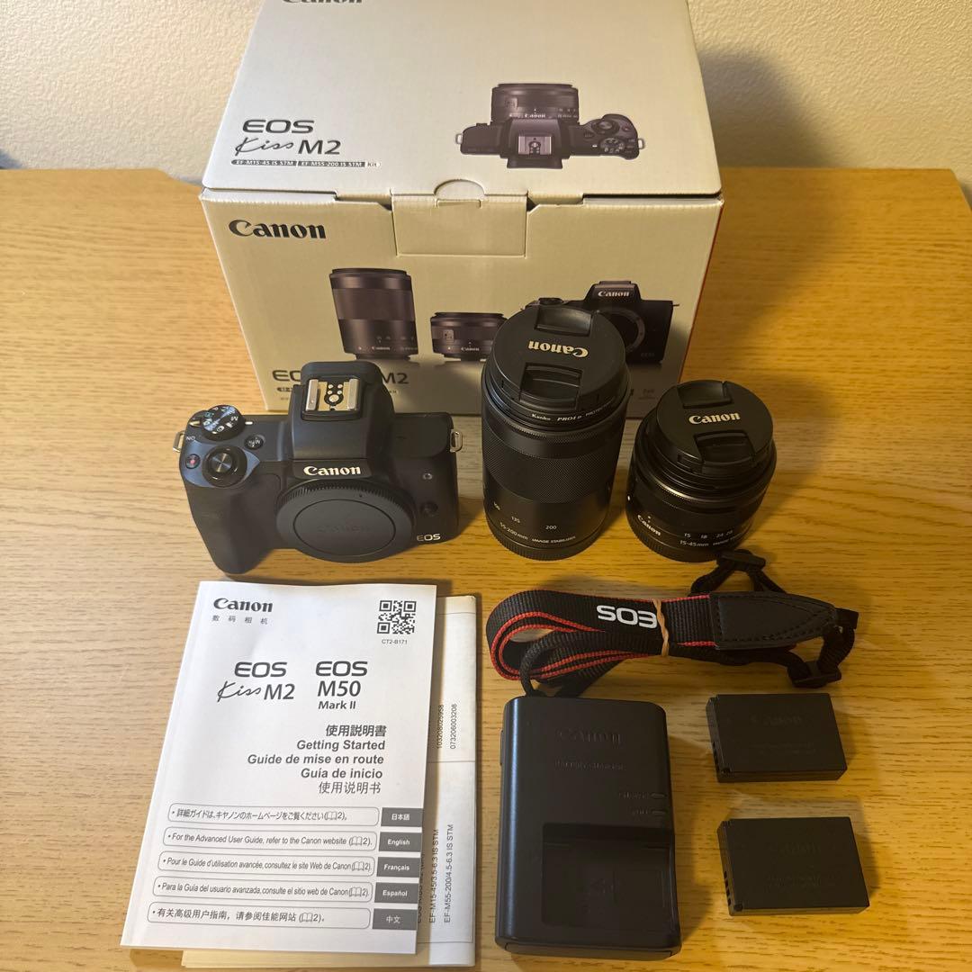 Canon EOS Kiss M2 ミラーレス一眼カメラ（バック付き）