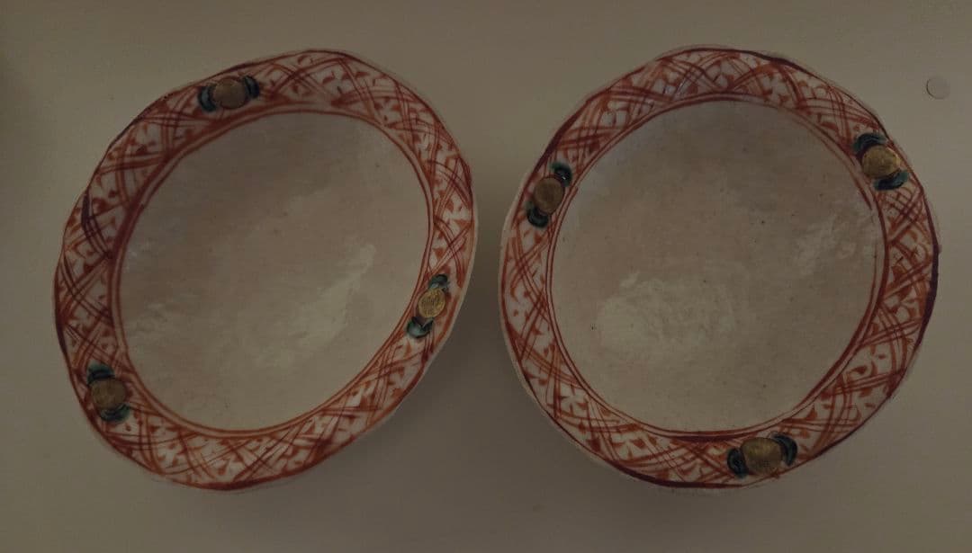 黒岩卓実 赤絵 浅鉢 変形鉢 4枚セット