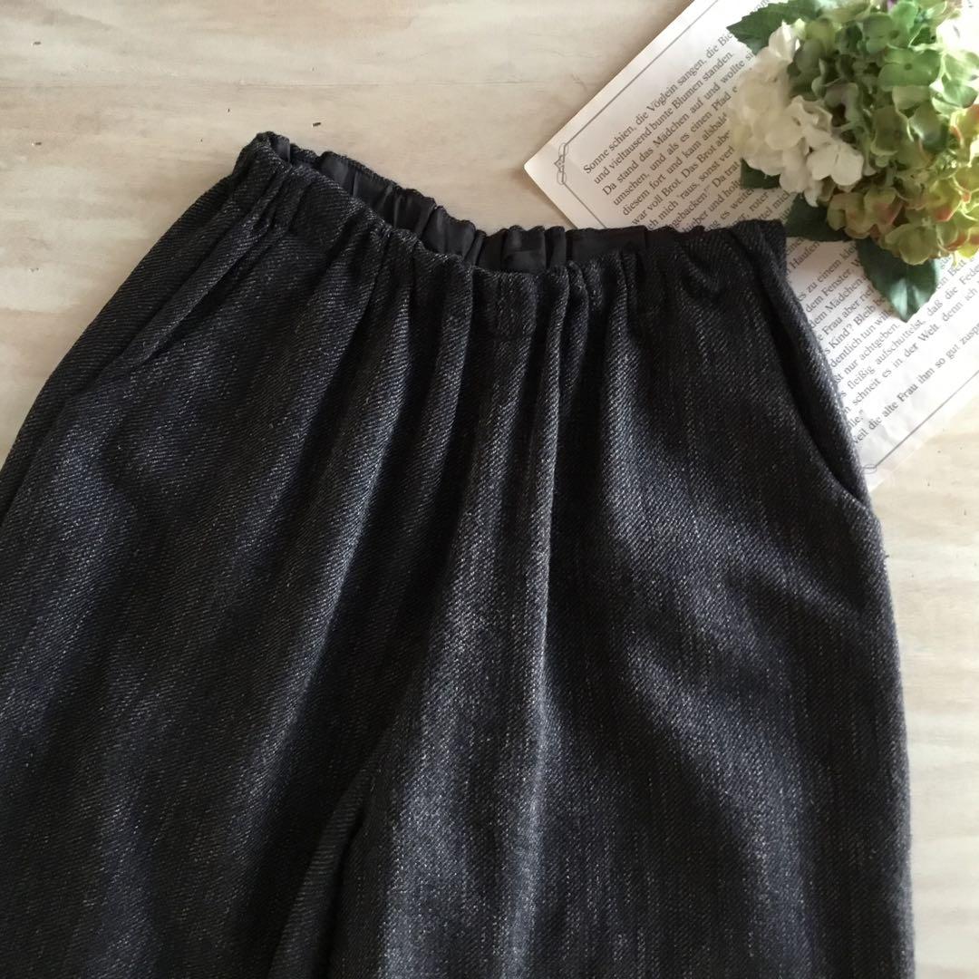 中川政七商店　ウール麻ツイード　ロングキュロット