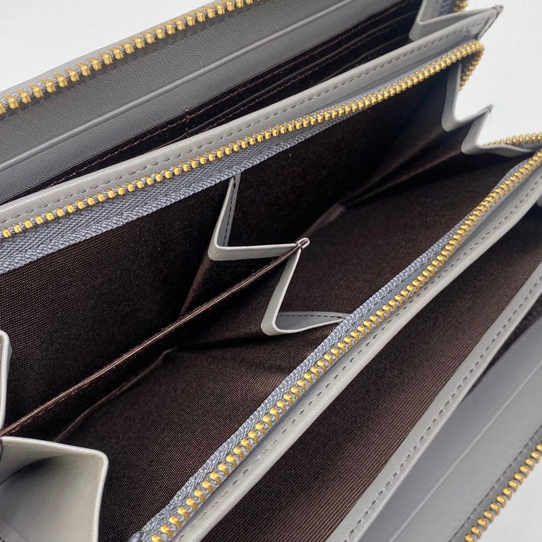 未使用 russet 長財布 ラウンドジップウォレット ブラウン グレー 茶