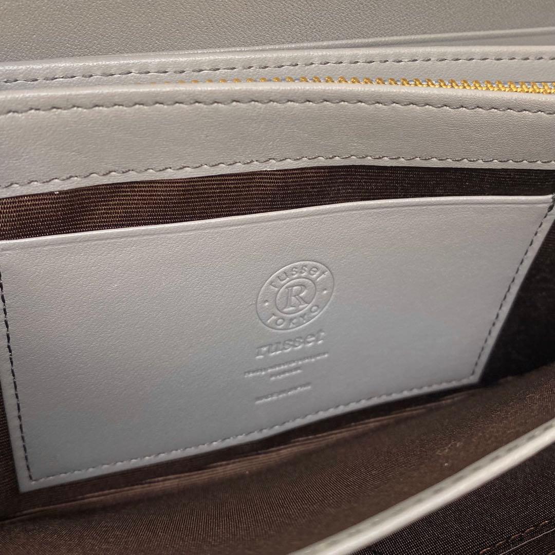 未使用 russet 長財布 ラウンドジップウォレット ブラウン グレー 茶