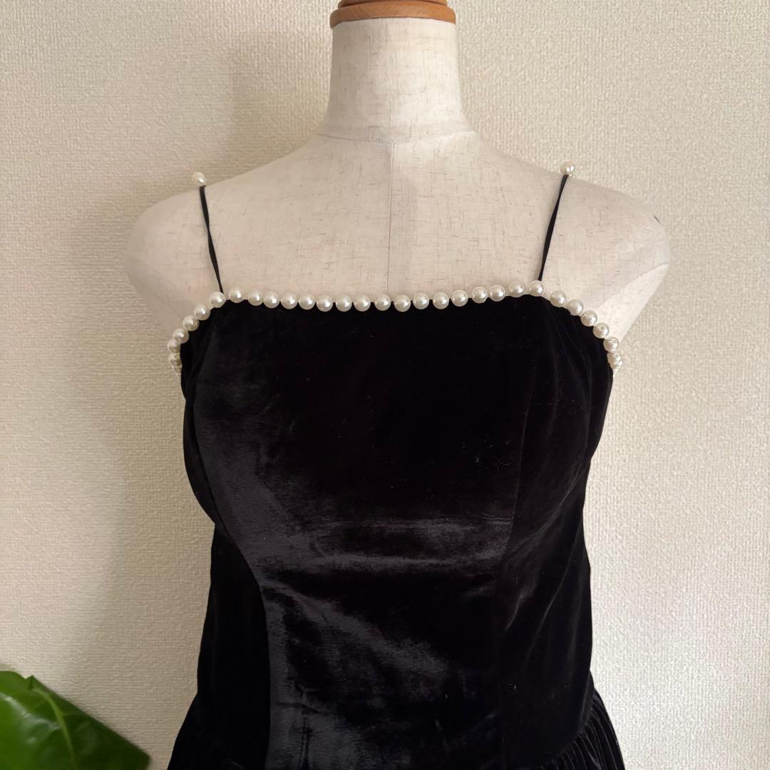 ベロアパールロングワンピースA136