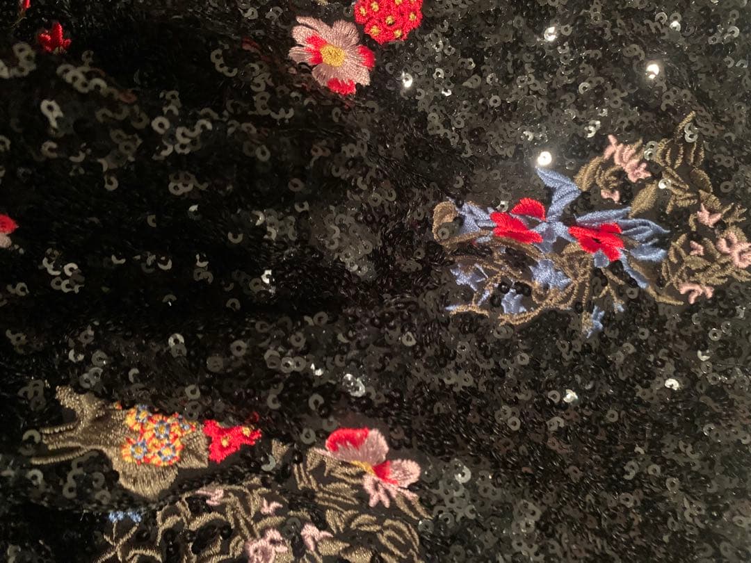 美品 ERDEM x  刺繍スパンコールキャミワンピース